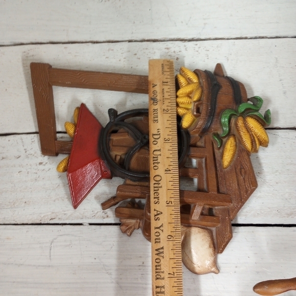 Set of 2 Homco Wall Decor Metal Wall Plaques Apple Cider Press / Corn Mill. - Picture 10 of 12